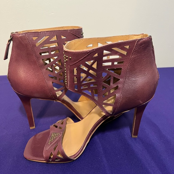 Nine West - Women Stiletto Leather Sandals, purple, size 8.5, 4” heel - Picture 2 of 5